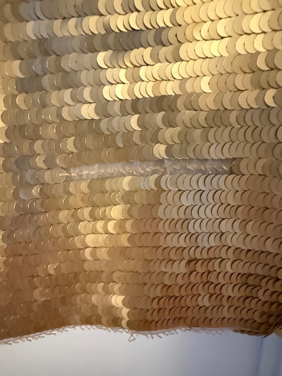 Gianfranco Ferre Cream Pencil Skirt with Gold Sequin Hem - Picture 2 of 6